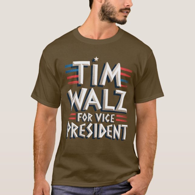 TIM WALZ FOR VP Manar-Shirt T Shirt (Framsida)