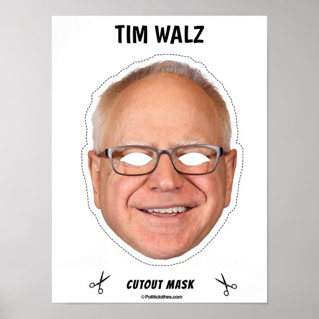 Tim Walz Halloween Mask Poster (Framsidan)