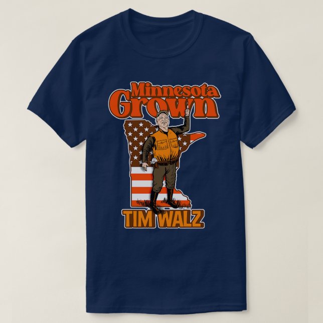 Tim Walz Minnesota Grown T Shirt (Design framsida)