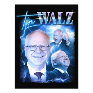 Tim Walz Retro 90s Fototryck