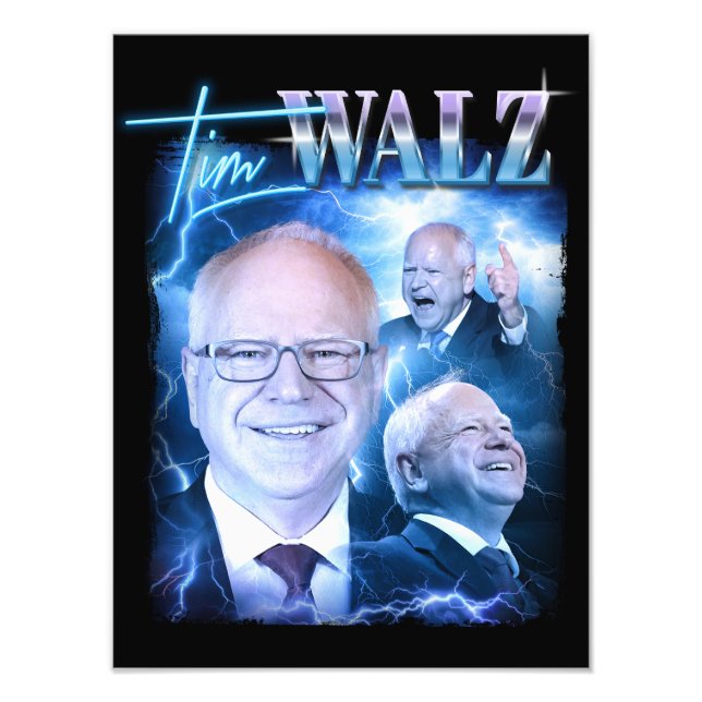 Tim Walz Retro 90s Fototryck (Framsidan)