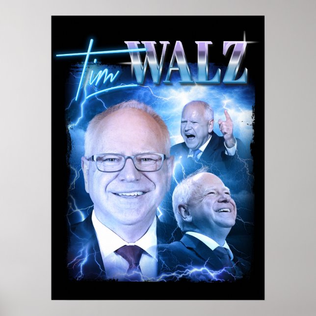 Tim Walz Retro 90s Poster (Framsidan)
