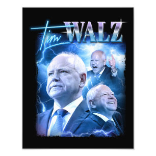 Tim Walz Retro 90s Stil Fototryck