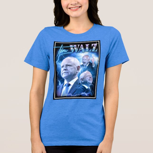 Tim Walz Retro 90s Stil T Shirt (Framsida)