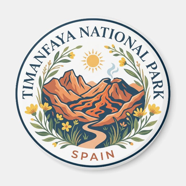 Timanfaya nationalpark Spanien Magnet (Framsidan)