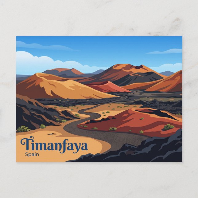 Timanfaya nationalpark Spanien Vykort (Framsida)