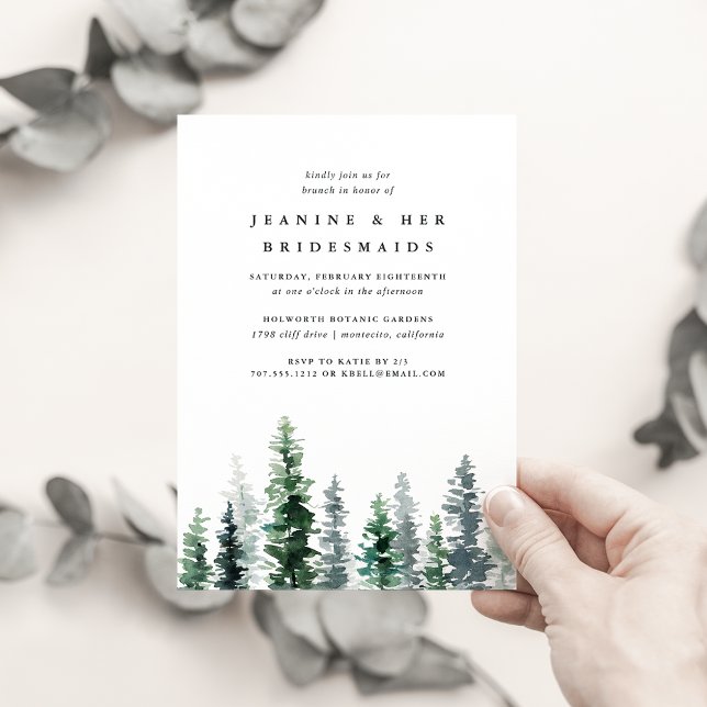Timber Grove | Brunch-inbjudan till Bridesmaids Inbjudningar (Skapare uppladdad)