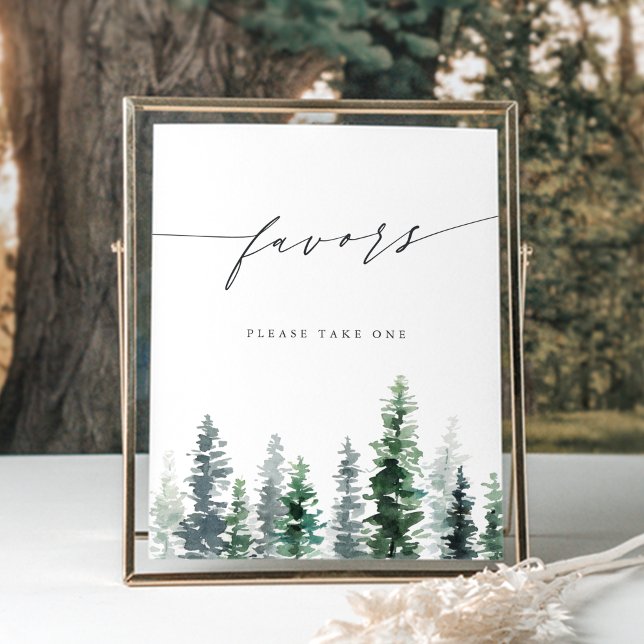 Timber Grove | Pine Forest Favors Sign Poster (Skapare uppladdad)