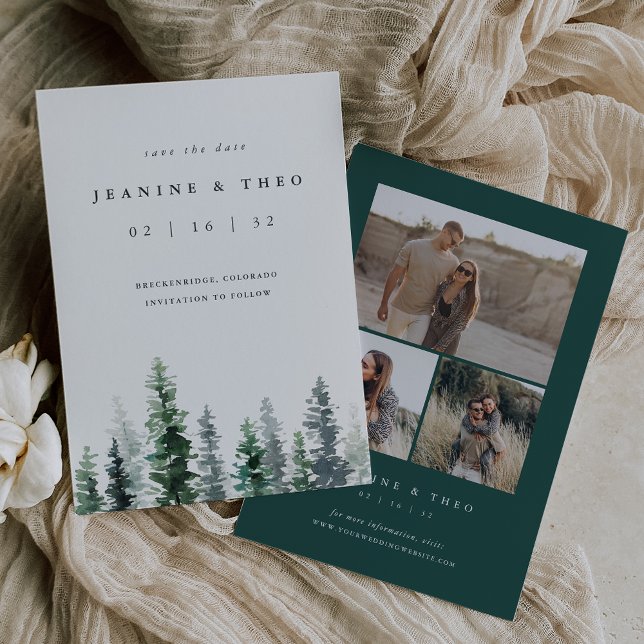 Timber Grove | Rustic Evergreen Winter Wedding Spara Datumet (Skapare uppladdad)