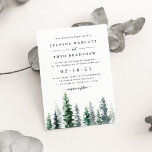Timber Grove | Wedding Invitation Inbjudningar<br><div class="desc">Elegant fall or winter wedding invitation features a copse of tall watercolor pine trees in shades of grayed sage and hunter green. Personalize with your wedding details in chic soft off-black lettering. A beautiful choice for elegant autumn or winter weddings in mountain or forest settings.</div>