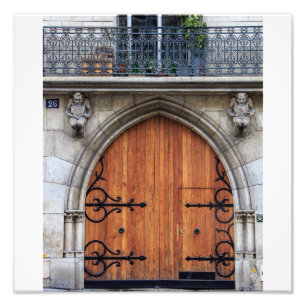 Timber parisisk dörr - fototryck