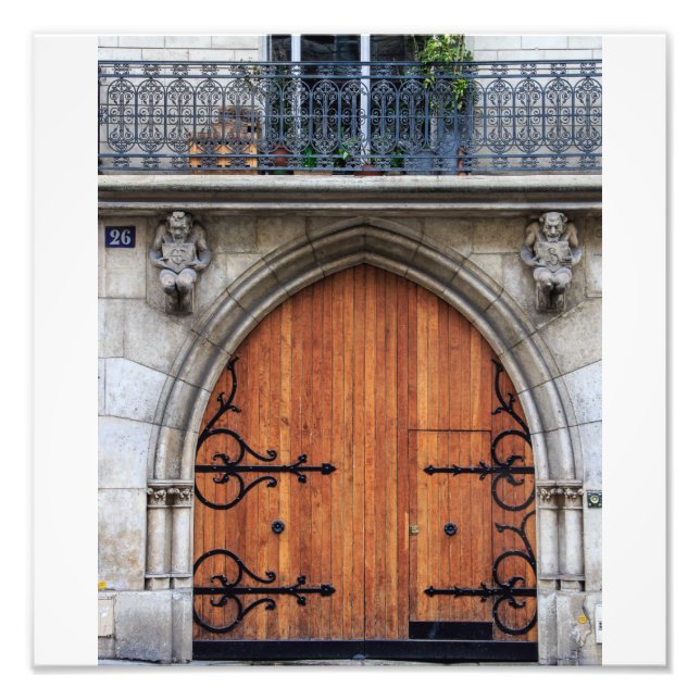 Timber parisisk dörr - fototryck (Framsidan)