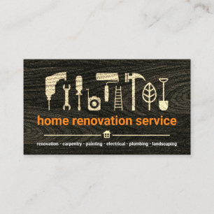 Timber Wood Handyman Builder Verktyg Visitkort