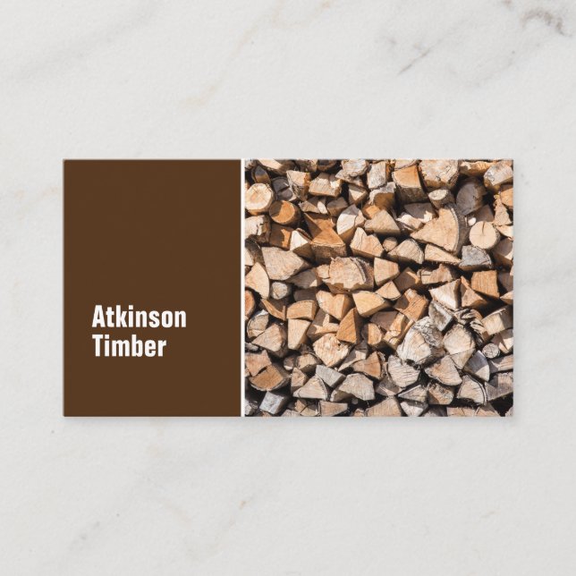 Timber Yard Firewood Brown minimum Visitkort (Framsida)