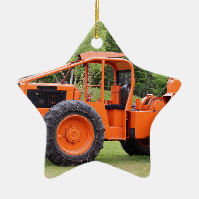 Timberjack Skidder Julgransprydnad Keramik (Framsidan)