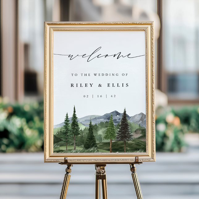 Timberline | Bergskogsbröllops välkomstskylt Poster (Skapare uppladdad)