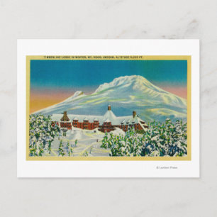 Timberline Lodge in Winter at Mt. Huva Vykort
