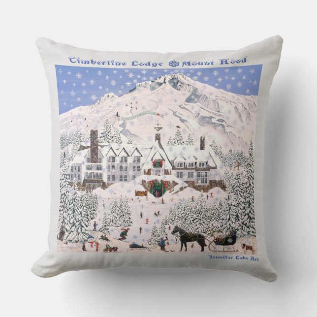 Timberline Lodge ~ Mount Huva Pillow Kudde (Framsida)
