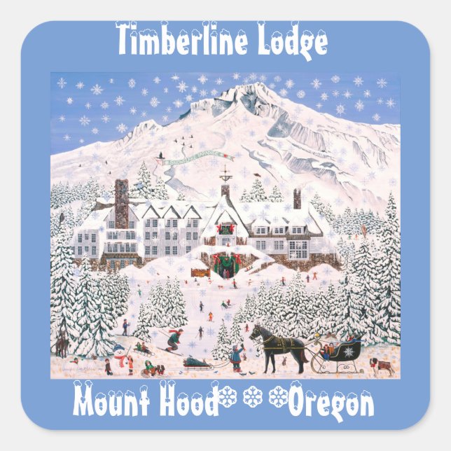 Timberline Lodge Sticker Fyrkantigt Klistermärke (Framsida)