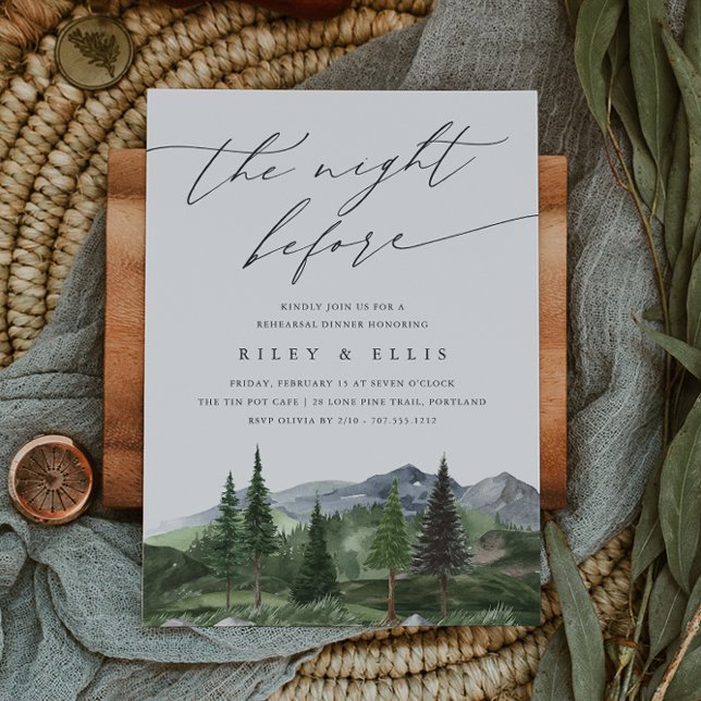 Timberline | Mountain Forest Rehearsal Dinner Inbjudningar (Skapare uppladdad)