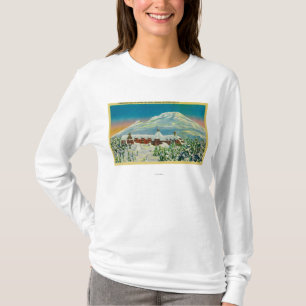 Timberlineloge i vinter på Mt.-huvan T-shirt