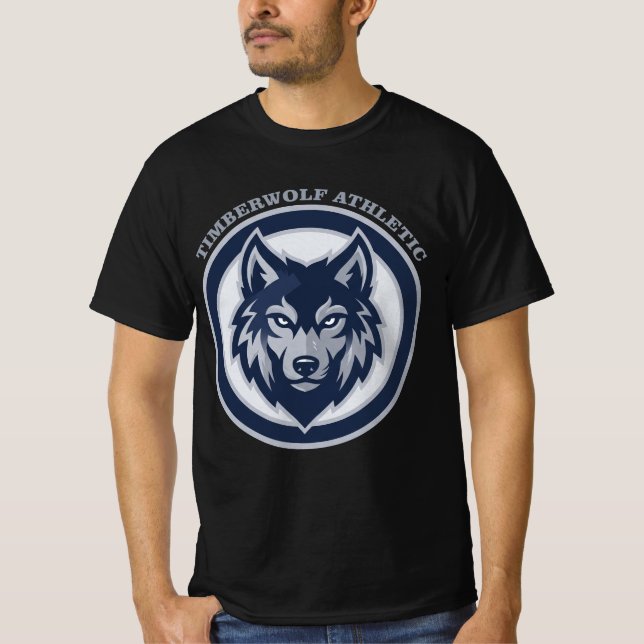 Timberwolf Atletisk Crest Sportlag T Shirt (Framsida)
