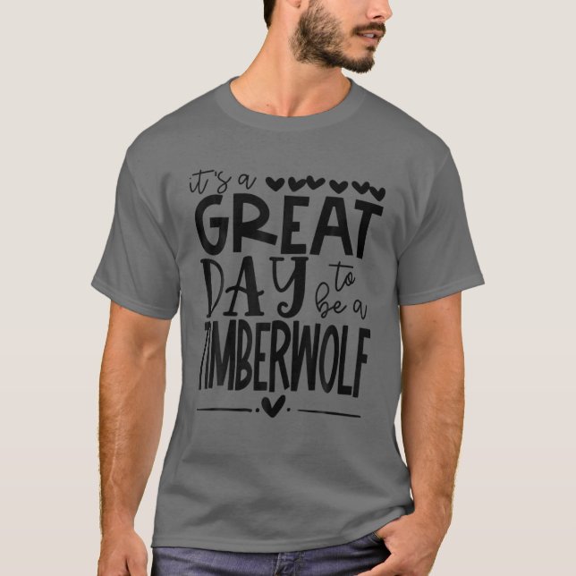 Timberwolf Timberwolves School Fan Team Spirit Gre T Shirt (Framsida)