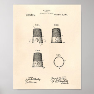 Timble 1921 Patent Art Old Peper Poster
