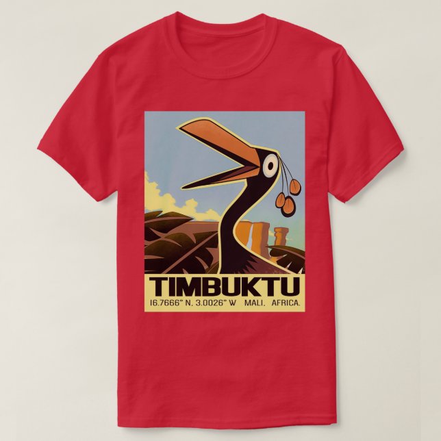 Timbuktu Retro Travel T Shirt (Design framsida)