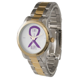 Time 2 Hope Lila Awareness Ribbon Wrist Watch Watc Armbandsur