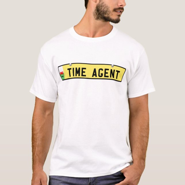 TIME AGENT - walesisk registreringsskylt T-shirt (Framsida)