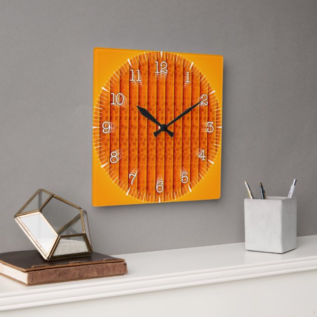 Time and illustrated art on your wall. fyrkantig klocka (Kontor)