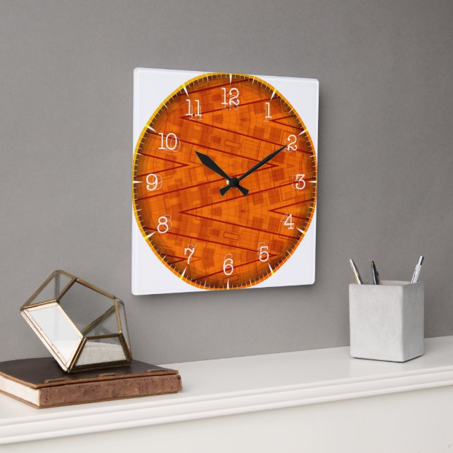 Time and illustrated art on your wall. fyrkantig klocka (Kontor)