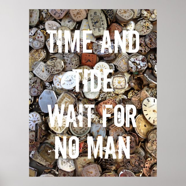 Time and Tide Wait for No Man Quote Poster (Framsidan)