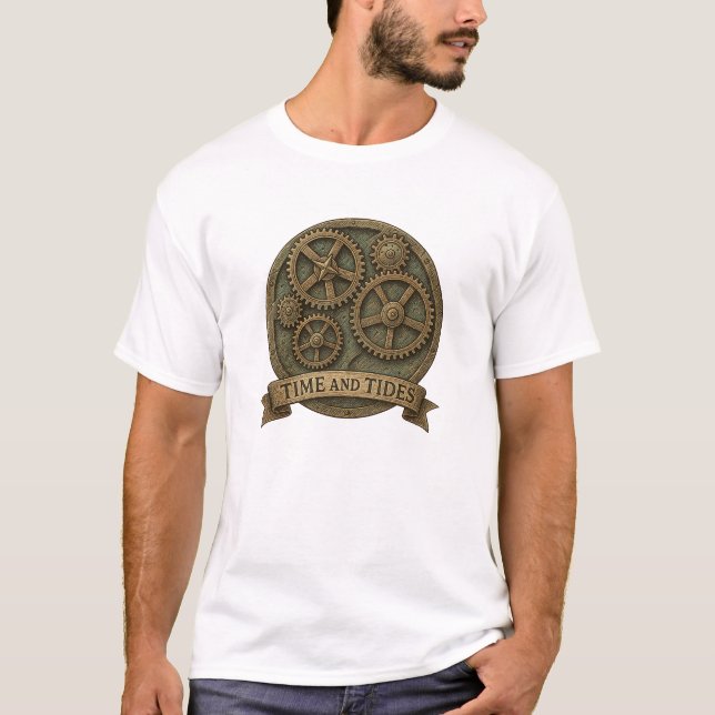 Time And Tides Gear Medallion T-Shirt (Framsida)