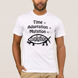 Time + Anpassning + Mutation = evolution Tee