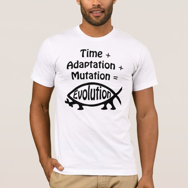 Time + Anpassning + Mutation = evolution Tee (Framsida)