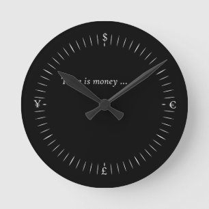 Time är pengar rund klocka