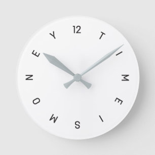 Time är pengar - väggen tar tid på rund klocka