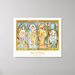 Time av dagen - Alphonse Mucha Canvastryck