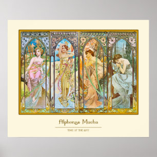 Time av dagen, Alphonse Mucha Poster