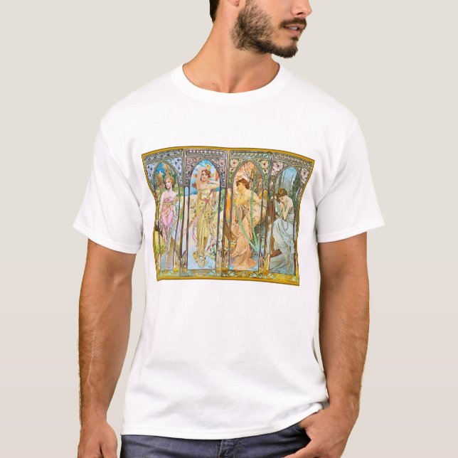 Time av dagen, Alphonse Mucha T-shirt (Framsida)