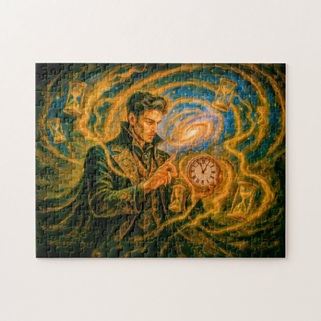 Time-bending mage in enchanted oil painting pussel (Horisontell)