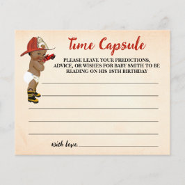 Time Capsule Advice for Baby AA Firefighter Shower Flygblad