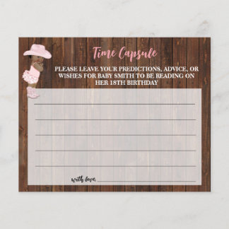 Time Capsule Advice for Baby Cowgirl Shower Card Flygblad