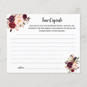 Time Capsule Advice Marsala Möhippa Card Flygblad