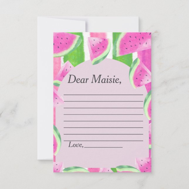 Time Capsule Dikt Rosa Watermelon Responcard Inbjudningar (Framsida)