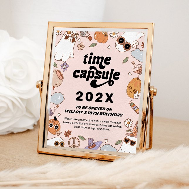 Time Capsule Groovy Spooky Halloween Birthday Poster (Skapare uppladdad)