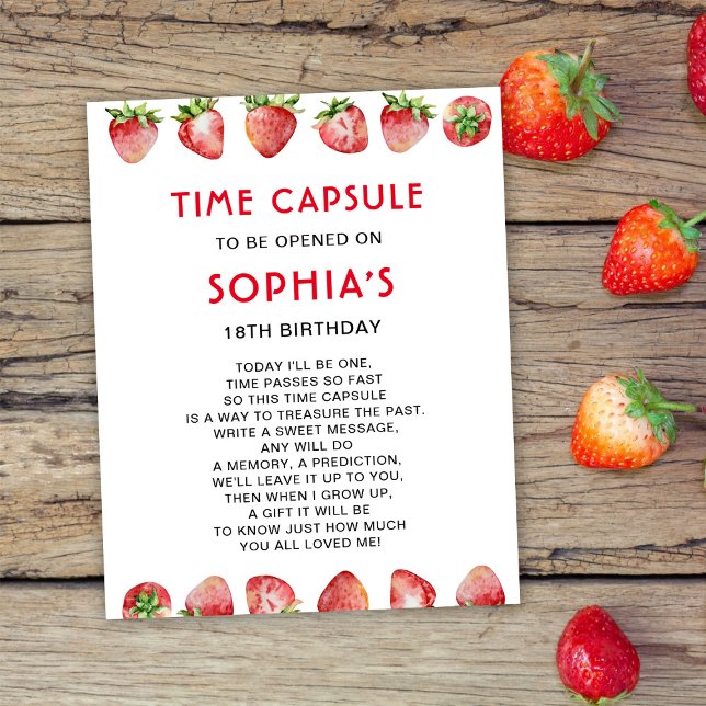 Time Capsule Jordgubb 1-årsdag Poster (Skapare uppladdad)