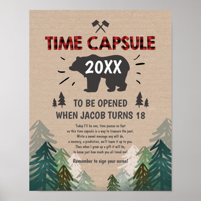 Time Capsule Lumberjack Träd Vild en Poster (Framsidan)